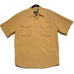 Pflueger Gold Medalist Shirt Men's Size XL Orange Button-Up Short Sleeve